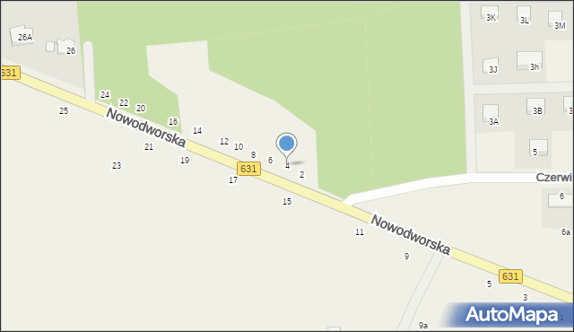 Krubin, Nowodworska, 4, mapa Krubin