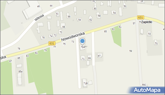 Krubin, Nowodworska, 71A, mapa Krubin