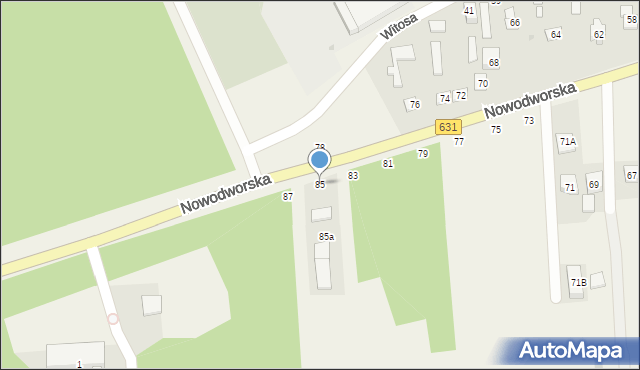 Krubin, Nowodworska, 85, mapa Krubin