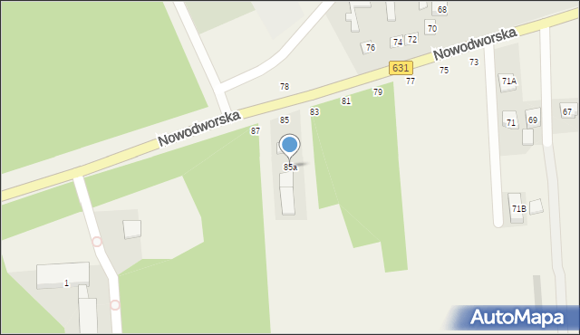 Krubin, Nowodworska, 85a, mapa Krubin