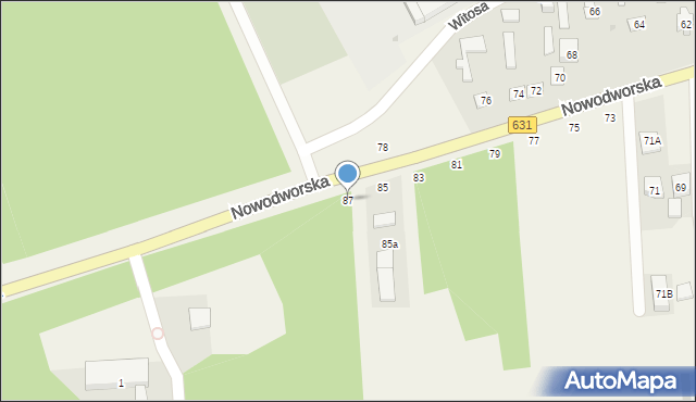 Krubin, Nowodworska, 87, mapa Krubin