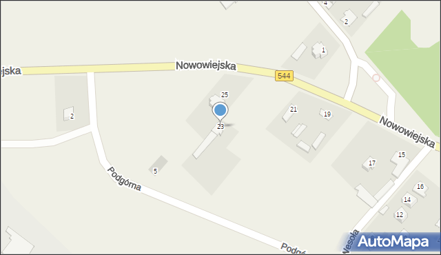 Kruki, Nowowiejska, 23, mapa Kruki