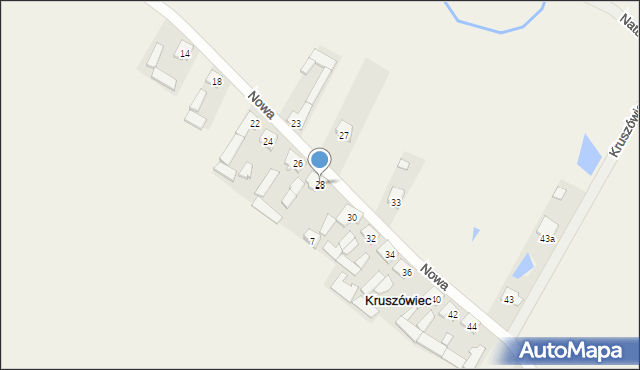 Kruszówiec, Nowa, 28, mapa Kruszówiec