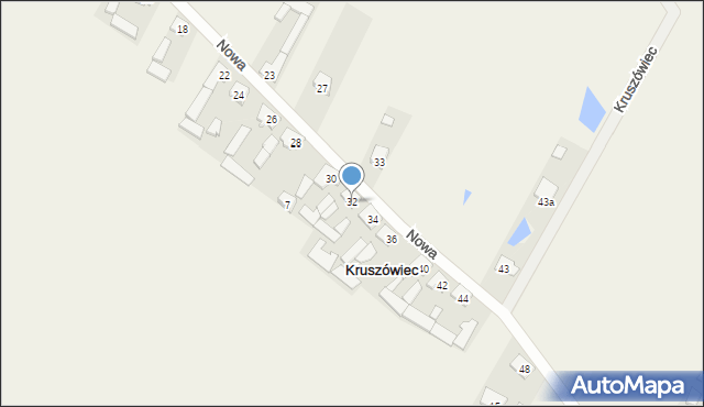 Kruszówiec, Nowa, 32, mapa Kruszówiec