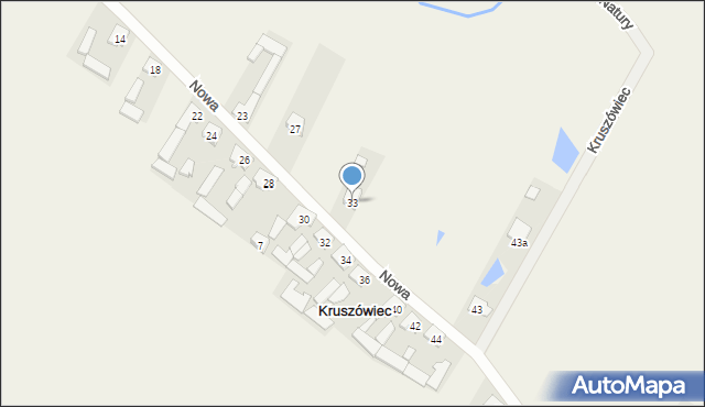 Kruszówiec, Nowa, 33, mapa Kruszówiec