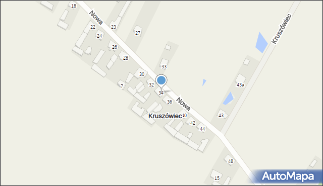 Kruszówiec, Nowa, 34, mapa Kruszówiec