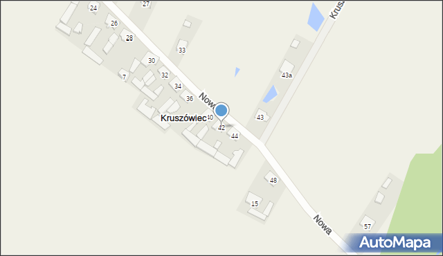 Kruszówiec, Nowa, 42, mapa Kruszówiec