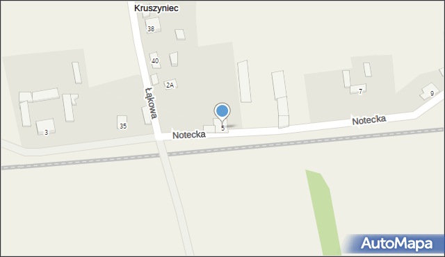 Kruszyniec, Notecka, 5, mapa Kruszyniec