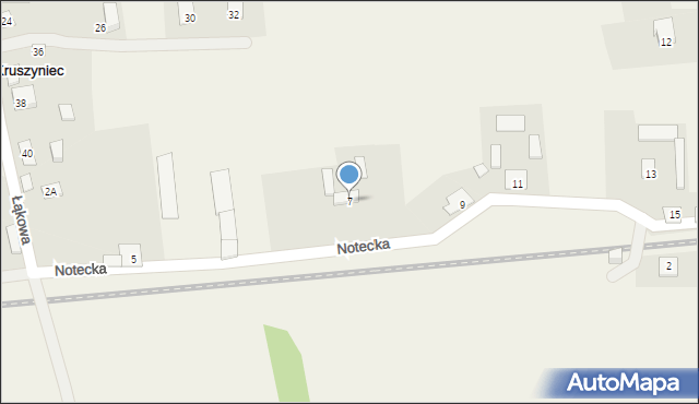 Kruszyniec, Notecka, 7, mapa Kruszyniec