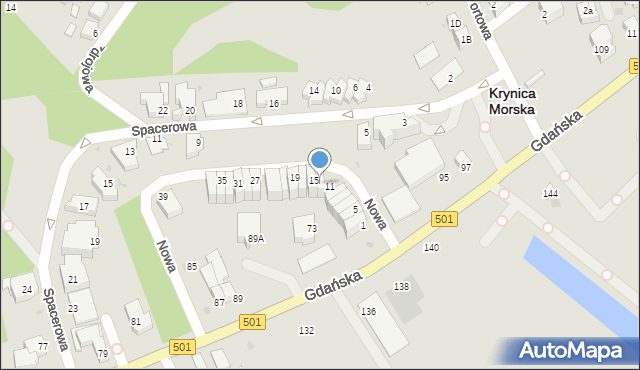 Krynica Morska, Nowa, 13, mapa Krynica Morska