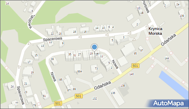 Krynica Morska, Nowa, 17, mapa Krynica Morska