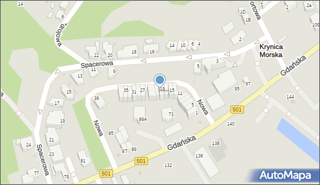 Krynica Morska, Nowa, 21, mapa Krynica Morska