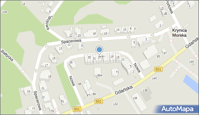 Krynica Morska, Nowa, 27, mapa Krynica Morska