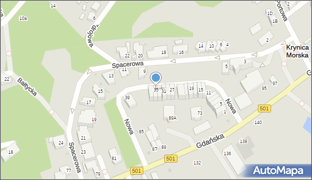 Krynica Morska, Nowa, 35, mapa Krynica Morska