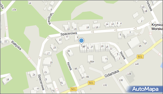 Krynica Morska, Nowa, 37, mapa Krynica Morska