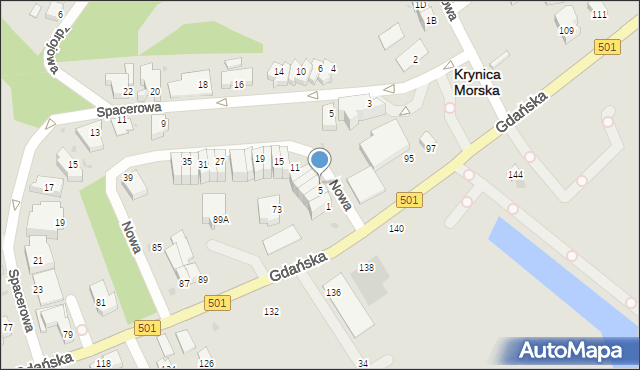 Krynica Morska, Nowa, 9, mapa Krynica Morska