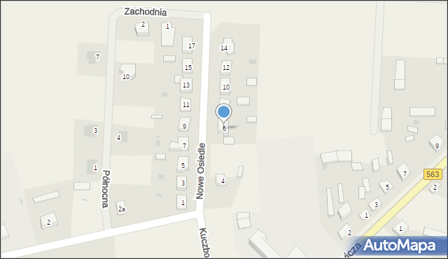 Kuczbork-Wieś, Nowe Osiedle, 6, mapa Kuczbork-Wieś