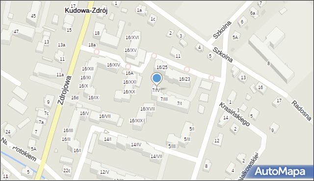 Kudowa-Zdrój, Norwida Cypriana Kamila, 7/IV, mapa Kudowa-Zdrój