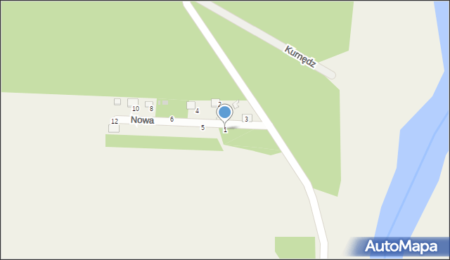 Kurnędz, Nowa, 1, mapa Kurnędz