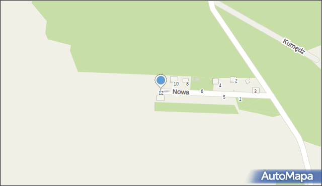 Kurnędz, Nowa, 12, mapa Kurnędz