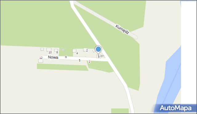 Kurnędz, Nowa, 3, mapa Kurnędz