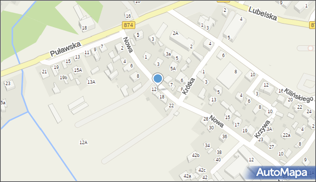 Kurów, Nowa, 14, mapa Kurów