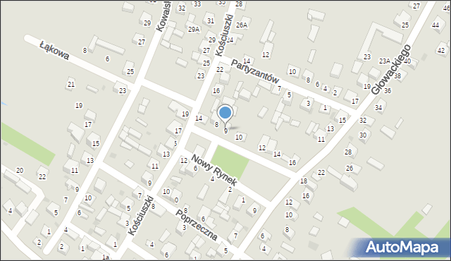 Kurów, Nowy Rynek, 9, mapa Kurów