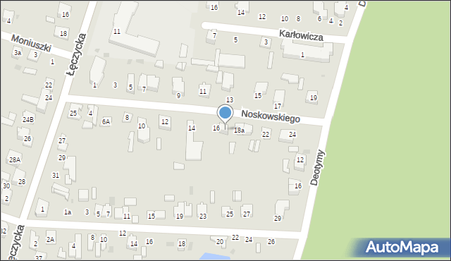 Kutno, Noskowskiego, 18, mapa Kutno