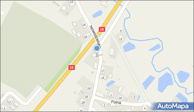 Kuźnica, Nowodzielska, 22, mapa Kuźnica