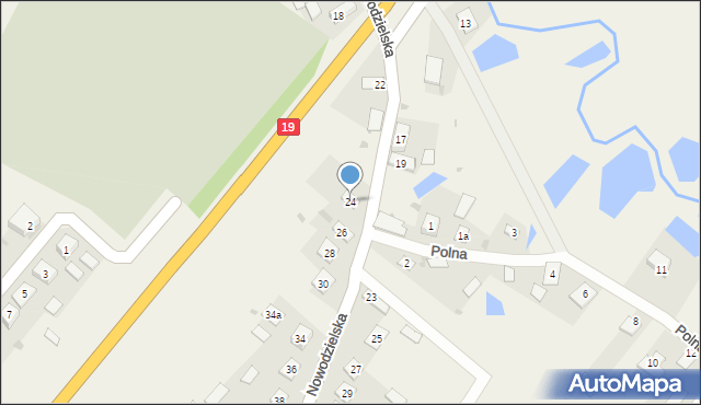 Kuźnica, Nowodzielska, 24, mapa Kuźnica