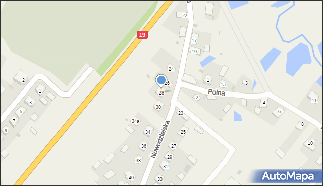 Kuźnica, Nowodzielska, 28, mapa Kuźnica