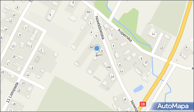 Kuźnica, Nowodzielska, 8A, mapa Kuźnica