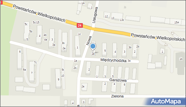 Kwilcz, Nowa, 1a, mapa Kwilcz