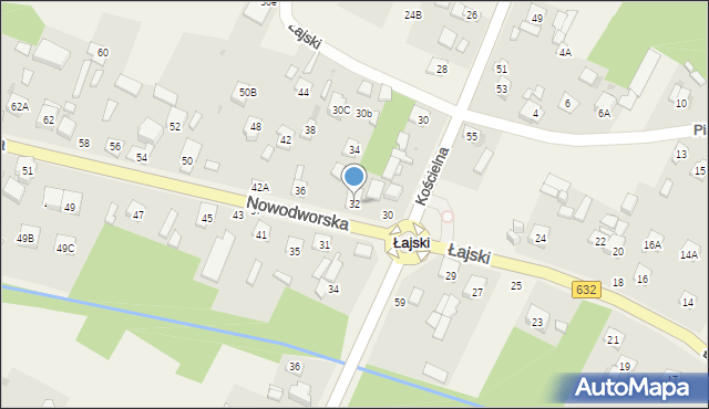 Łajski, Nowodworska, 32, mapa Łajski