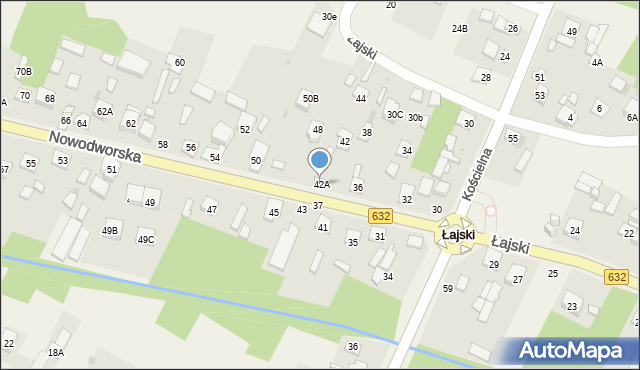 Łajski, Nowodworska, 42A, mapa Łajski