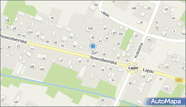 Łajski, Nowodworska, 42A, mapa Łajski