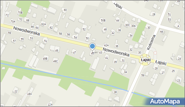 Łajski, Nowodworska, 45, mapa Łajski