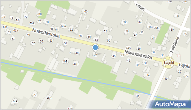 Łajski, Nowodworska, 47, mapa Łajski