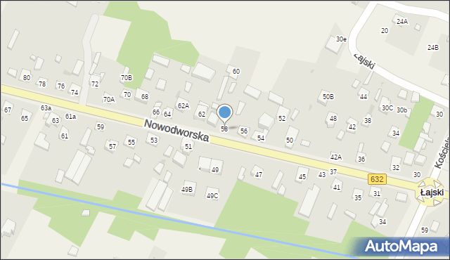 Łajski, Nowodworska, 58, mapa Łajski