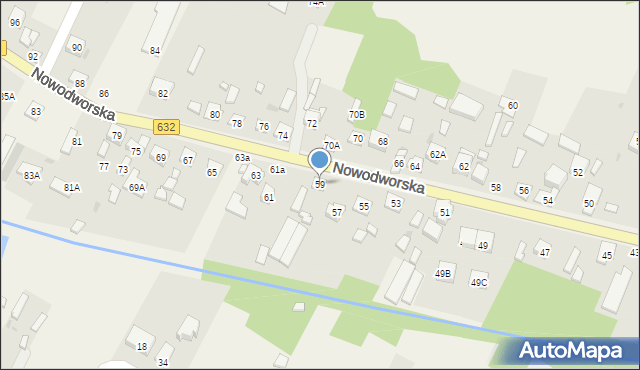 Łajski, Nowodworska, 59, mapa Łajski