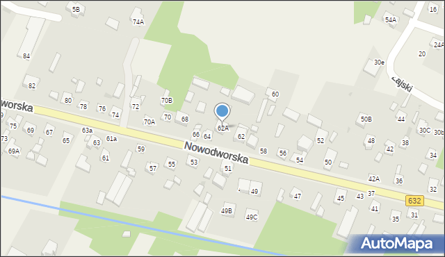 Łajski, Nowodworska, 62A, mapa Łajski