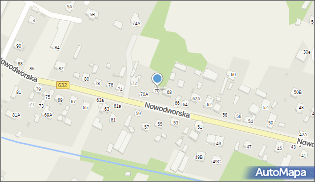 Łajski, Nowodworska, 70, mapa Łajski