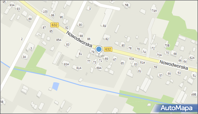 Łajski, Nowodworska, 75, mapa Łajski