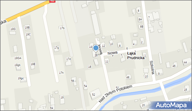 Łąka Prudnicka, Nowa, 16, mapa Łąka Prudnicka