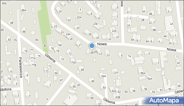 Łapy, Nowa, 15, mapa Łapy