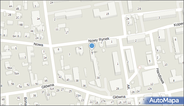 Łapy, Nowy Rynek, 5, mapa Łapy