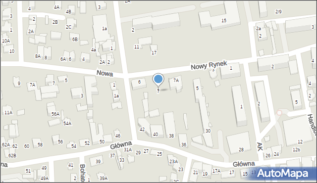 Łapy, Nowy Rynek, 7, mapa Łapy