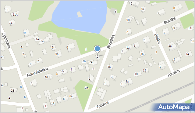 Łask, Nowobracka, 2, mapa Łask