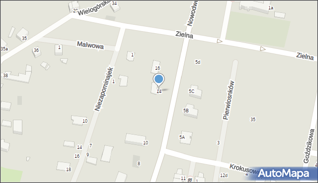 Legnica, Nowodworska, 14, mapa Legnicy