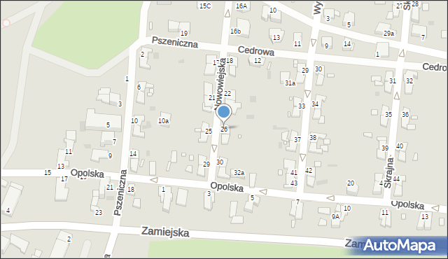Legnica, Nowowiejska, 26, mapa Legnicy